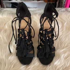 Black Tassel Heels